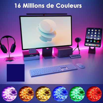 HOVVIDA Ruban LED 5M, 30 Led/Mètre, 24V RVB Bande LED, 150 LED, APP Et Télécommande, Synchronisation De La Musique, Mode Minuterie, Pour Chambre, Salle De Jeux, Fête, Festival