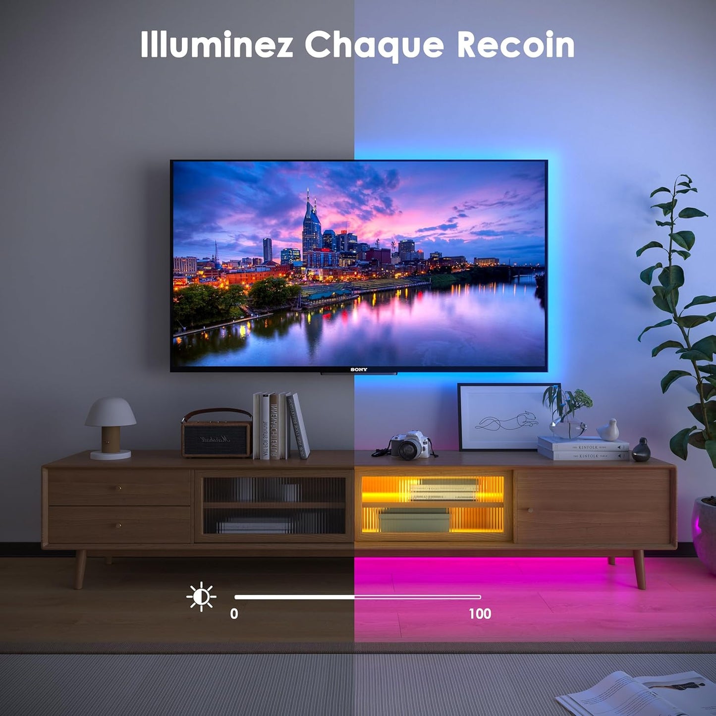 HOVVIDA Ruban LED 5M, 30 Led/Mètre, 24V RVB Bande LED, 150 LED, APP Et Télécommande, Synchronisation De La Musique, Mode Minuterie, Pour Chambre, Salle De Jeux, Fête, Festival